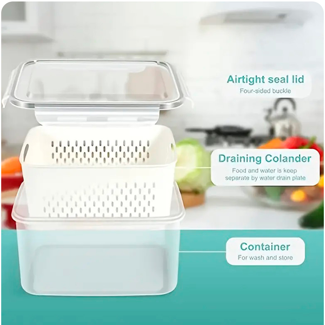 Conjunto de 6 recipientes de almacenamiento