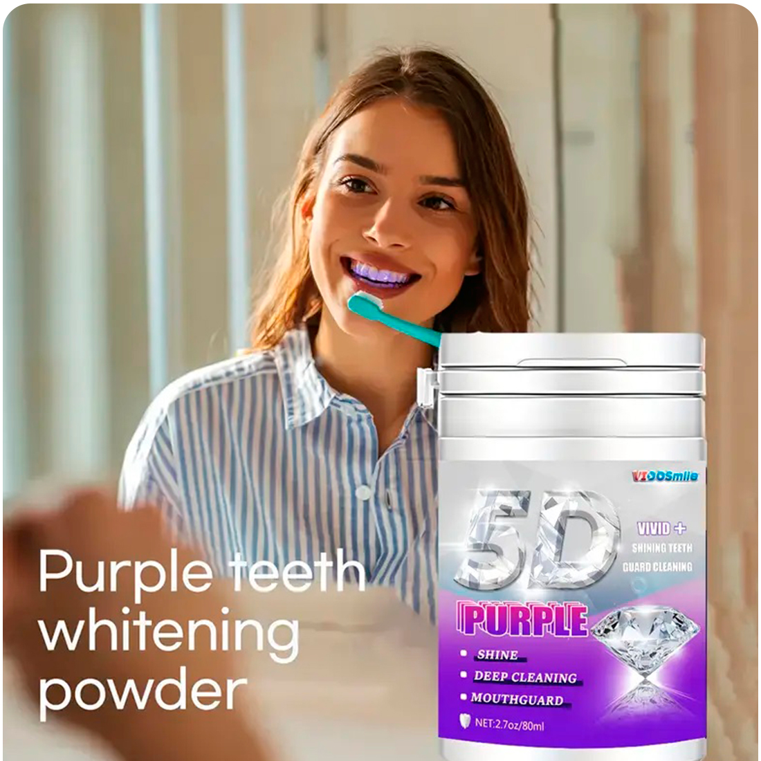 Polvo Limpia Dientes 3D Púrpura